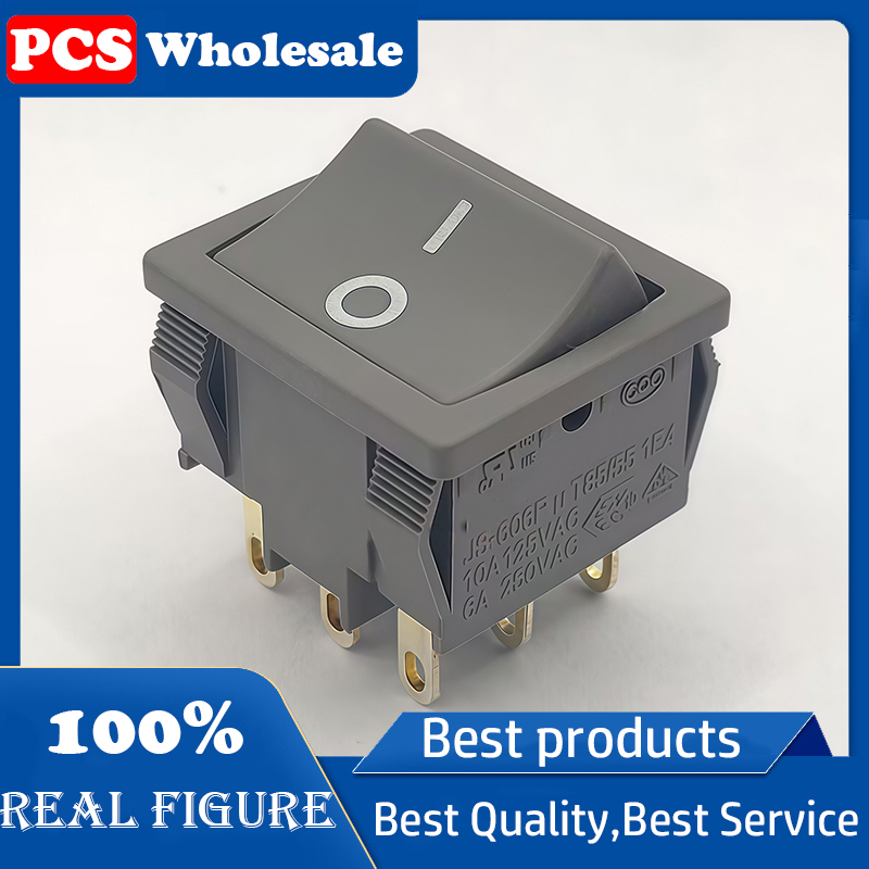 Drone Buzzer - ボート型ロッカースイッチ JS-606P T85/55 7ピン 2ポジション グレー