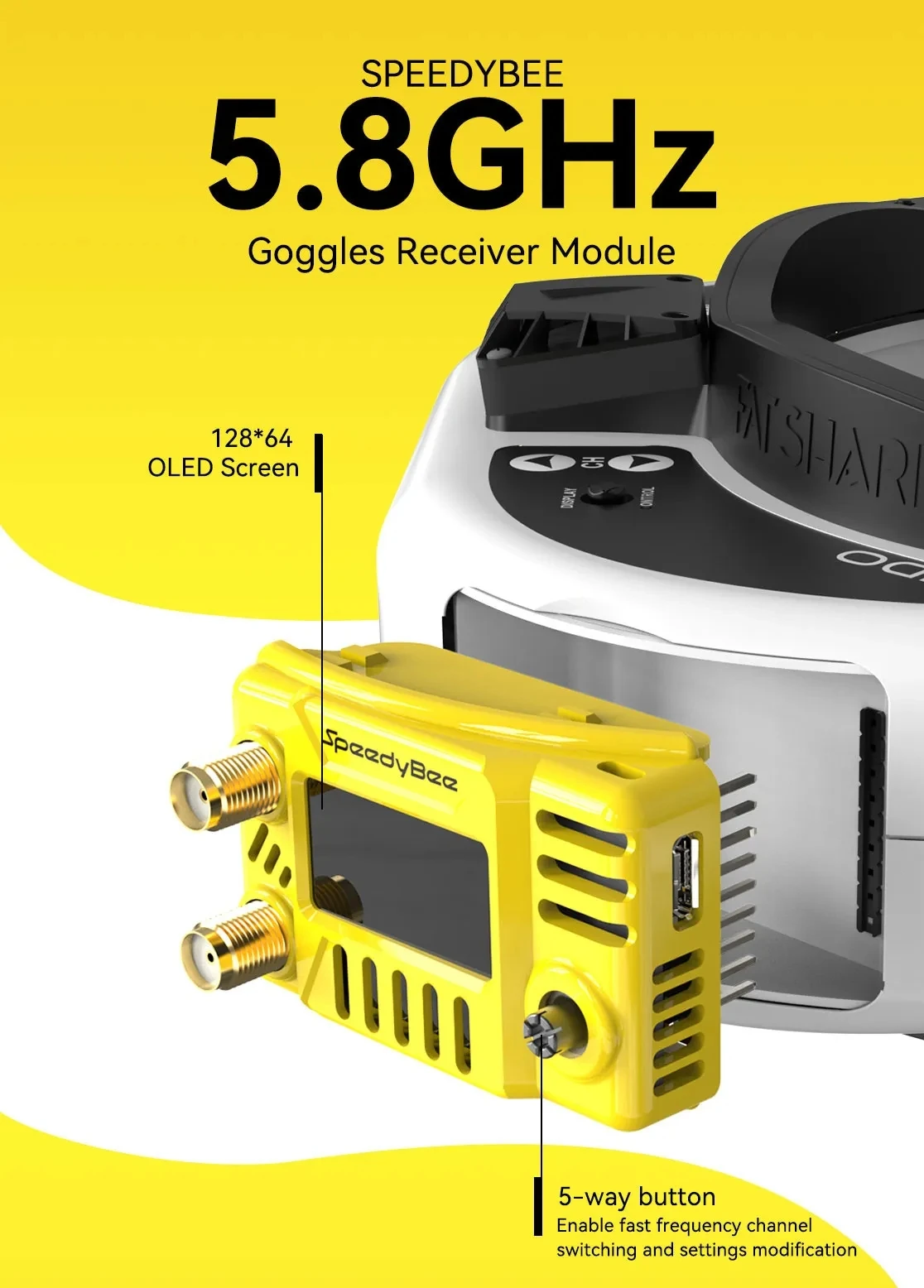 SpeedyBee FPV ゴーグルモジュール 5.8GHz - Drone Compass のレビューと価格