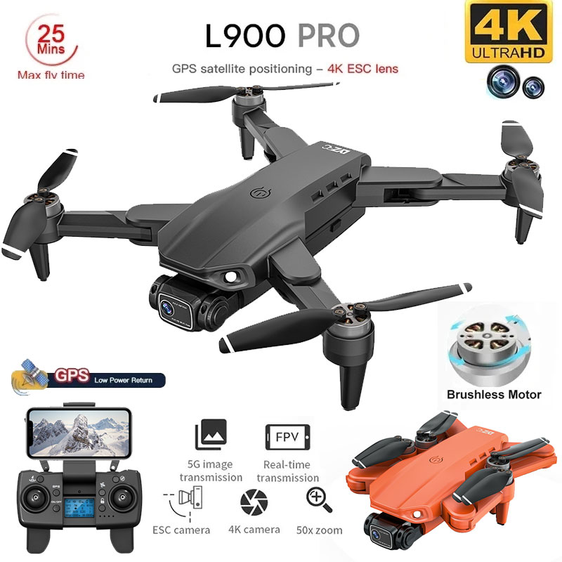 折りたたみ式ブラシレスドローンl900プロ,GPS, 4k, - Drone Gps Module のレビューと価格